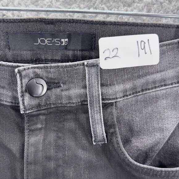 NWOT Joe's Jeans Women's 24 straight Ankle Black Coated Denim Pants High Rise