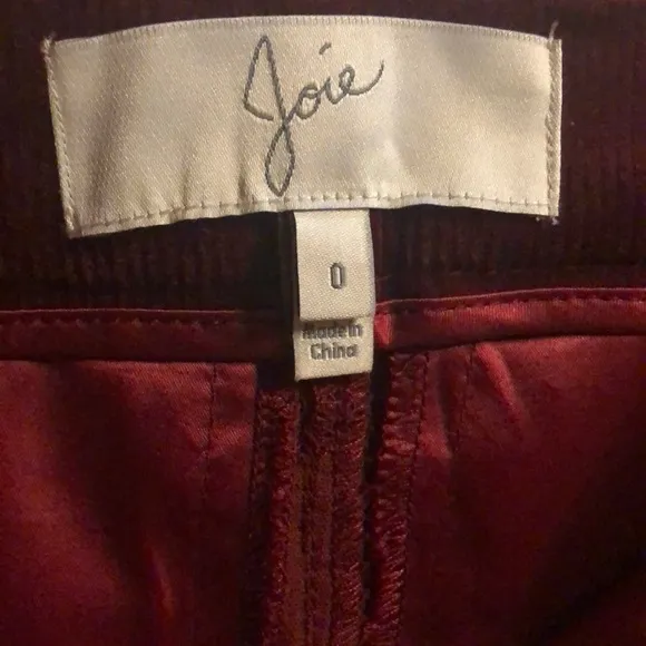 NWOT Joie Marcena Cropped Pants textured corduroy cropped high waisted size 0