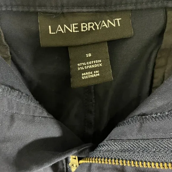 NWOT Lane Bryant Women's Dark Blue Silky Chino City Short Size 18 Style 1098850