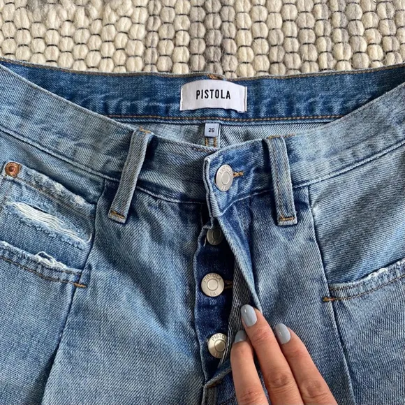 NWOT Pistola Denim Frannie High Rise Wide Leg Mom Shorts Size 26 Revolve NEW