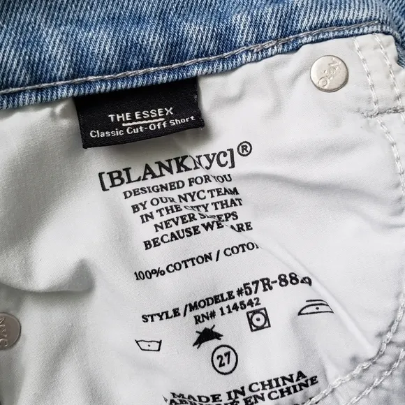 NWT Blank NYC Essex Light Wash Cut-off Shorts