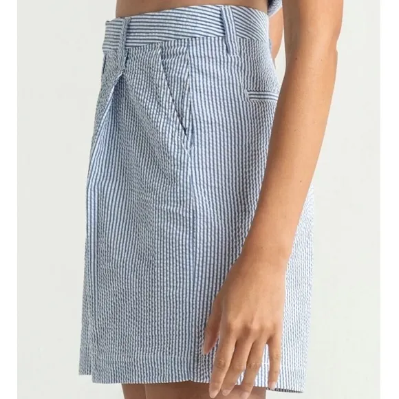 NWT Brixton Victory Seersucker Stripe Trouser Shorts High Waist