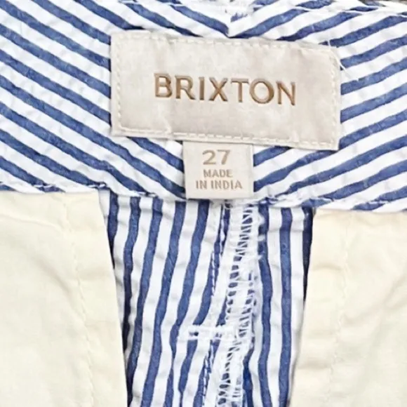 NWT Brixton Victory Seersucker Stripe Trouser Shorts High Waist