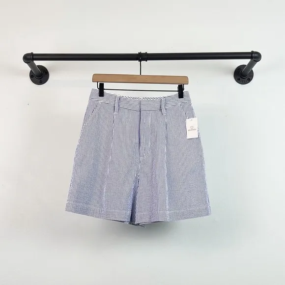 NWT Brixton Victory Seersucker Stripe Trouser Shorts High Waist