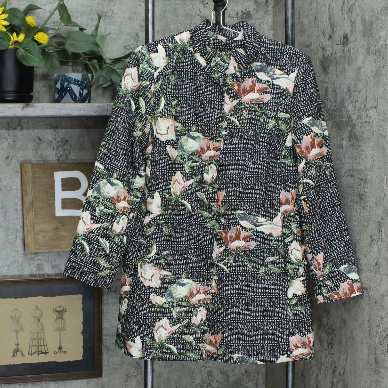 NWT Dennis Basso Madison Avenue Woven Brocade Snap Topper Jacket. A367875 10
