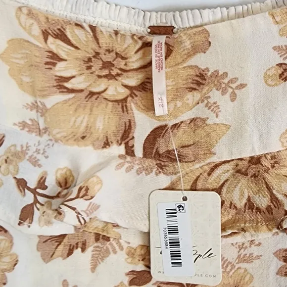 NWT Free People Days Gone By Womens Floral Tiered Cotton Linen Shorts Size XL
