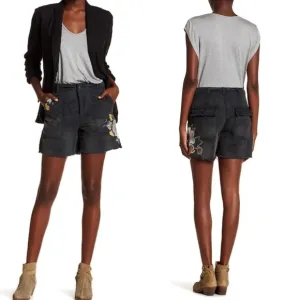 NWT Free People Embroidered Floral camo Shorts