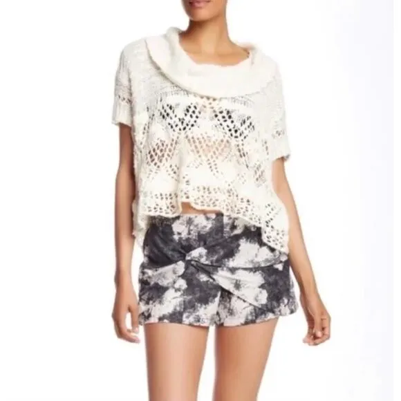 NWT Free People Floral Wrap Linen Blend Shorts