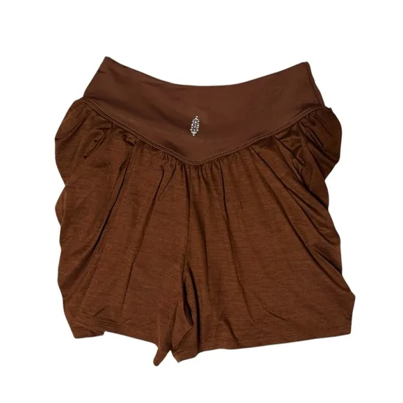 NWT Free People FP Movement Find Your Flow Shorts Argan Oil Brown
