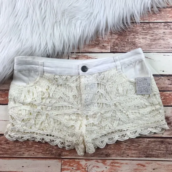 NWT free people ivory laced shorts