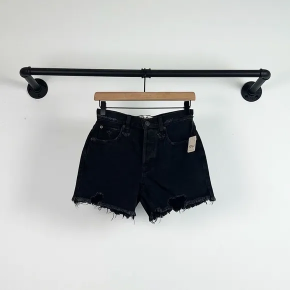 NWT Free People Makai Distressed Cutoff Shorts Washed Black