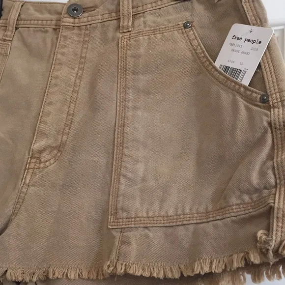 NWT Free People Sandy Khaki Cargo Shorts