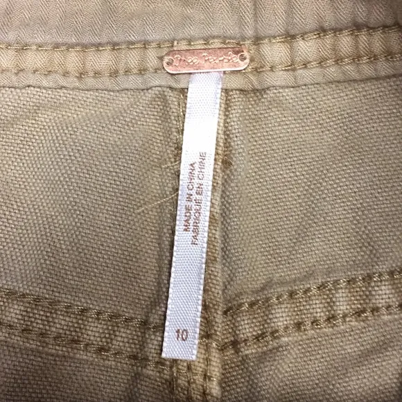 NWT Free People Sandy Khaki Cargo Shorts