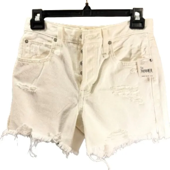 NWT Free People/We The Free Bright White Denim Shorts sz 24