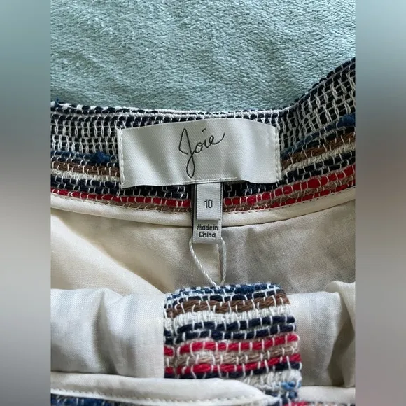 NWT Joie Women’s Knit Cotton Shorts Merci Blue Santorini Summer Boho Size 10