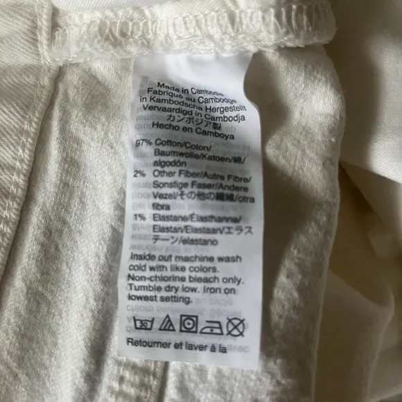 NWT Madewell High-Rise Denim Shorts in Tile White Size 32