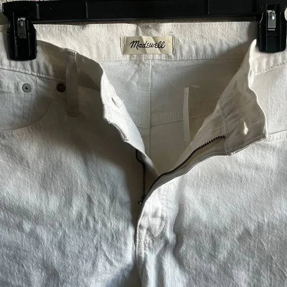 NWT Madewell High-Rise Denim Shorts in Tile White Size 32