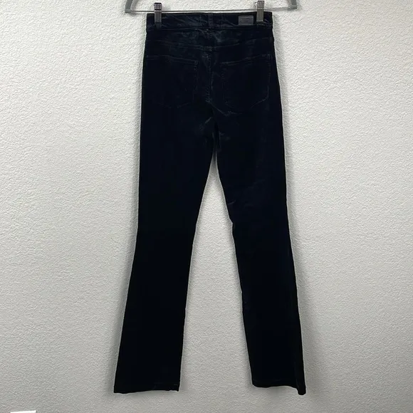 NWT Paige Manhattan High Waist Stretch Velvet Pants Jeans Black Sz 23