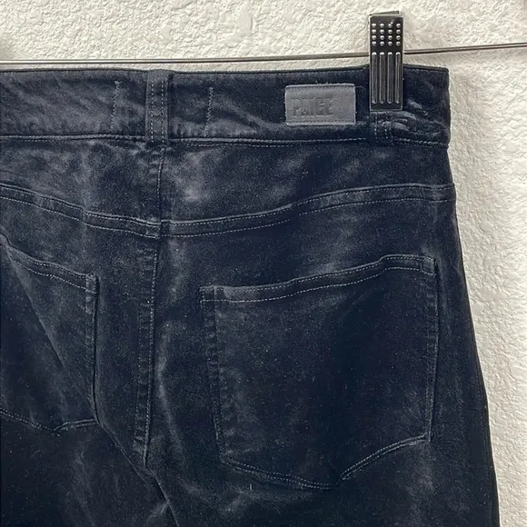 NWT Paige Manhattan High Waist Stretch Velvet Pants Jeans Black Sz 23
