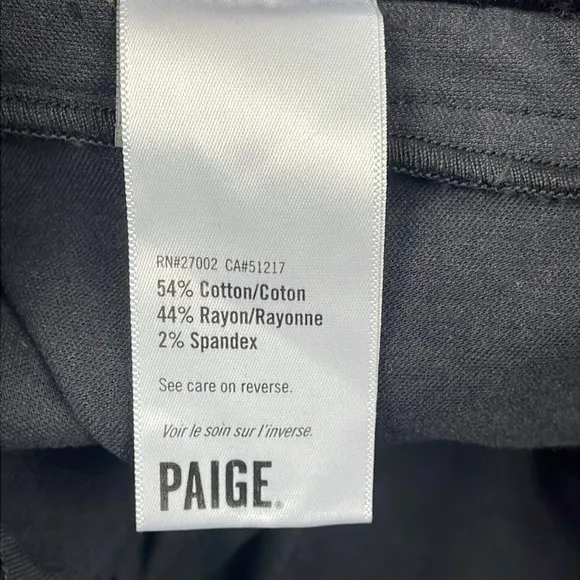 NWT Paige Manhattan High Waist Stretch Velvet Pants Jeans Black Sz 23