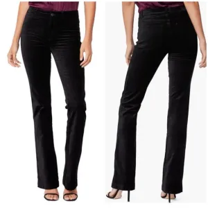 NWT Paige Manhattan High Waist Stretch Velvet Pants Jeans Black Sz 23