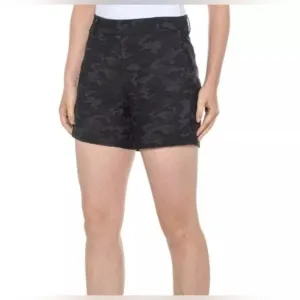 NWT SPANX Sunshine Shorts 6” Black Camo Stretch Shorts with Pockets 50213R Sz XL