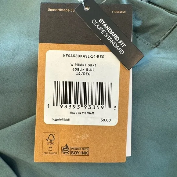 NWT, The North Face Skort, Goblin Blue, Size 14