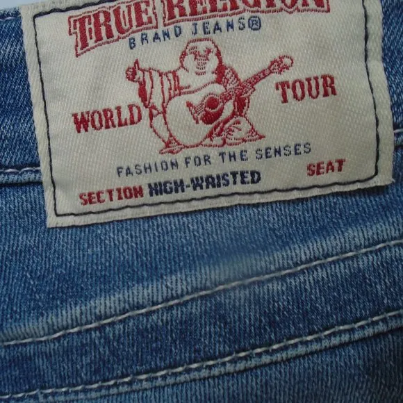 NWT True Religion World Tour High-Waisted Skinny Jeans Pants Women' Size 25 Blue