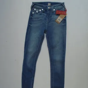NWT True Religion World Tour High-Waisted Skinny Jeans Pants Women' Size 25 Blue