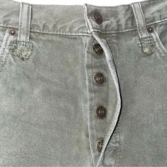 NWT We the Free Army Green Distressed Denim Shorts