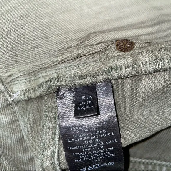 NWT We the Free Army Green Distressed Denim Shorts