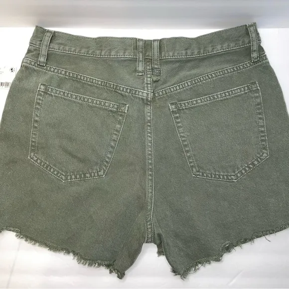 NWT We the Free Army Green Distressed Denim Shorts