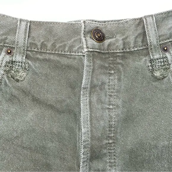 NWT We the Free Army Green Distressed Denim Shorts