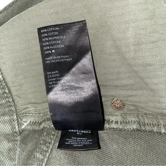 NWT We the Free Army Green Distressed Denim Shorts