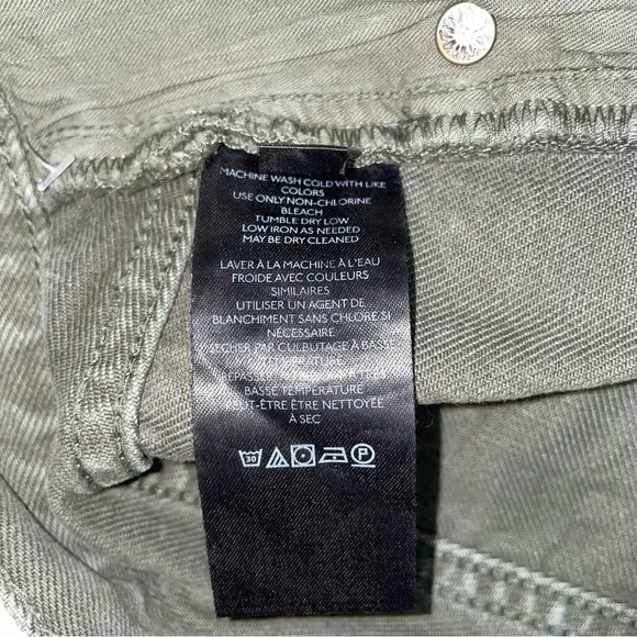 NWT We the Free Army Green Distressed Denim Shorts