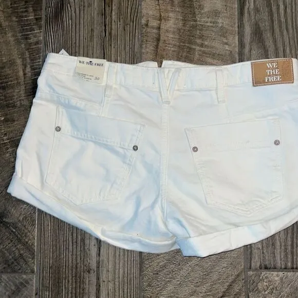 Nwt We The Free white rolled leg shorts