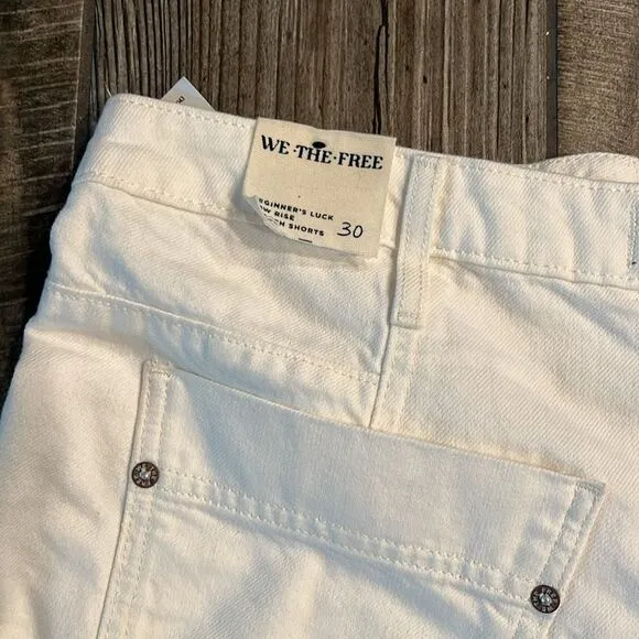 Nwt We The Free white rolled leg shorts