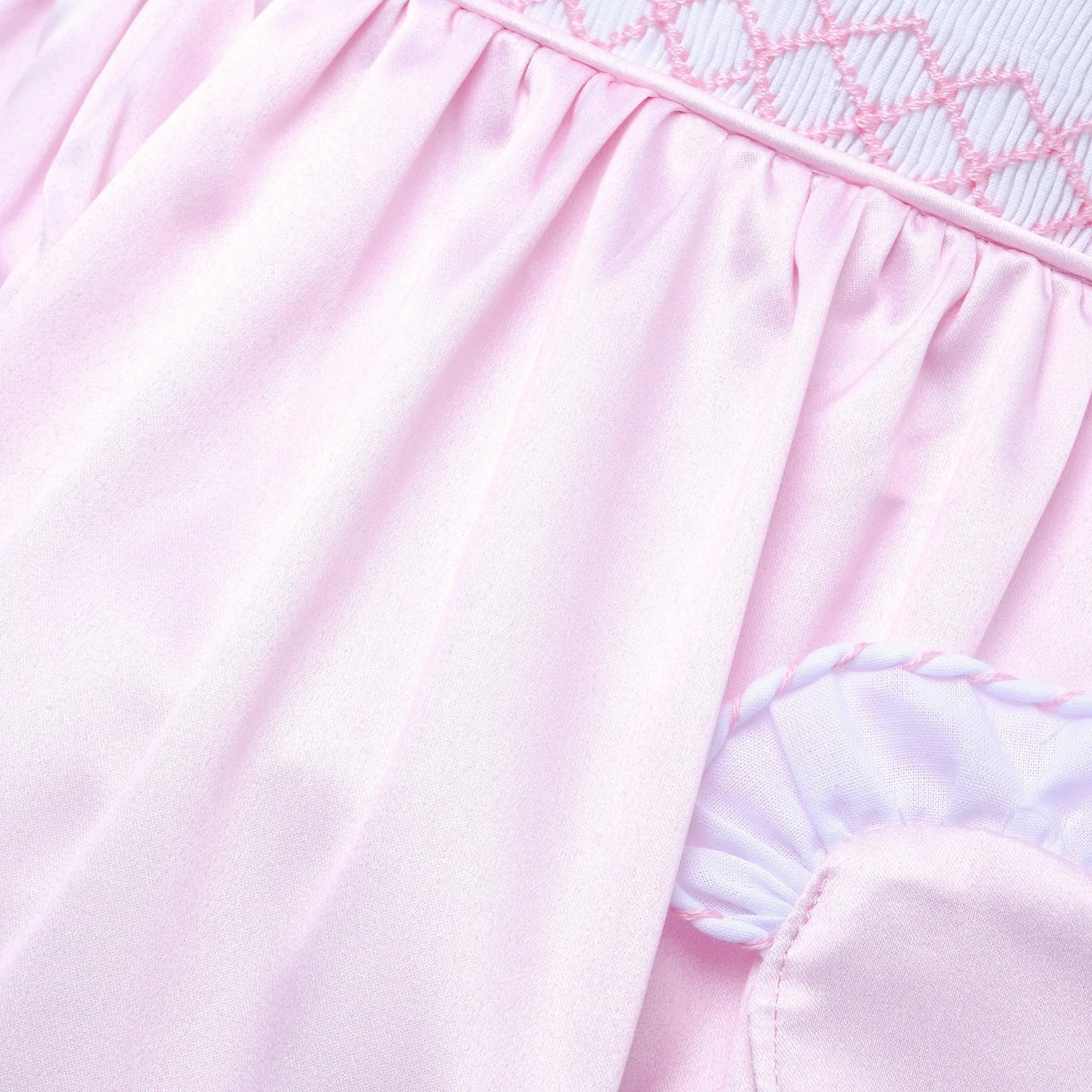 Ocean Baby Girls Exclusive Rose Swan Lux Collection Satin Smocked Petticoat Layered Dress (NB-6Yrs)
