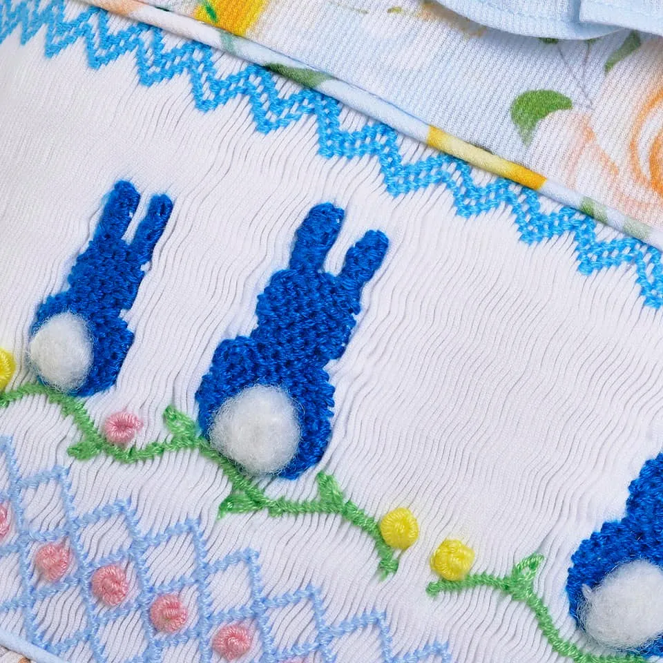 Ocean Baby Lemon & Floral Cotton Smocked Bunny Dress (NB-8Yrs)