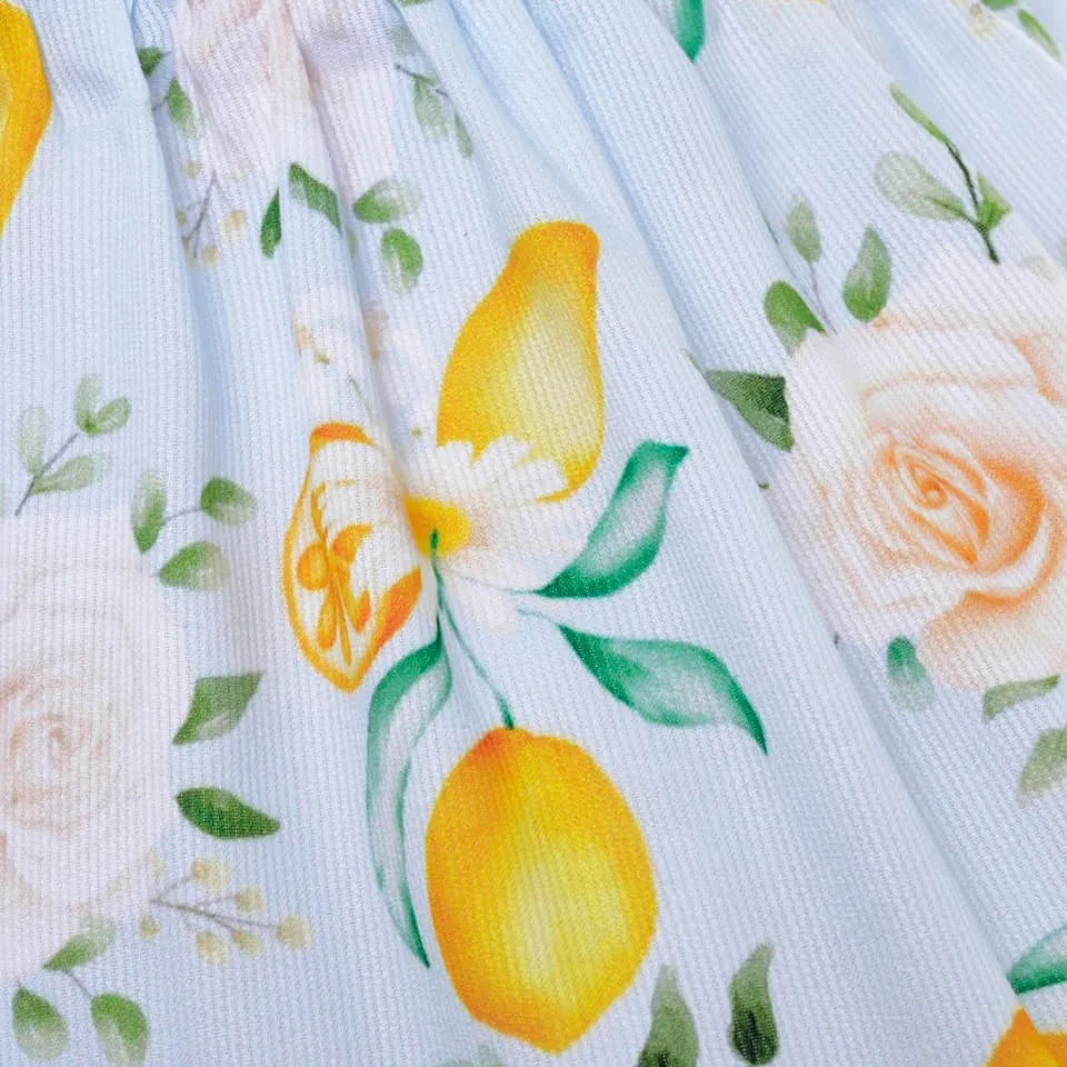 Ocean Baby Lemon & Floral Cotton Smocked Bunny Dress (NB-8Yrs)