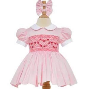 Ocean Baby Pink Heart Sateen Dress (NB-8Yrs)