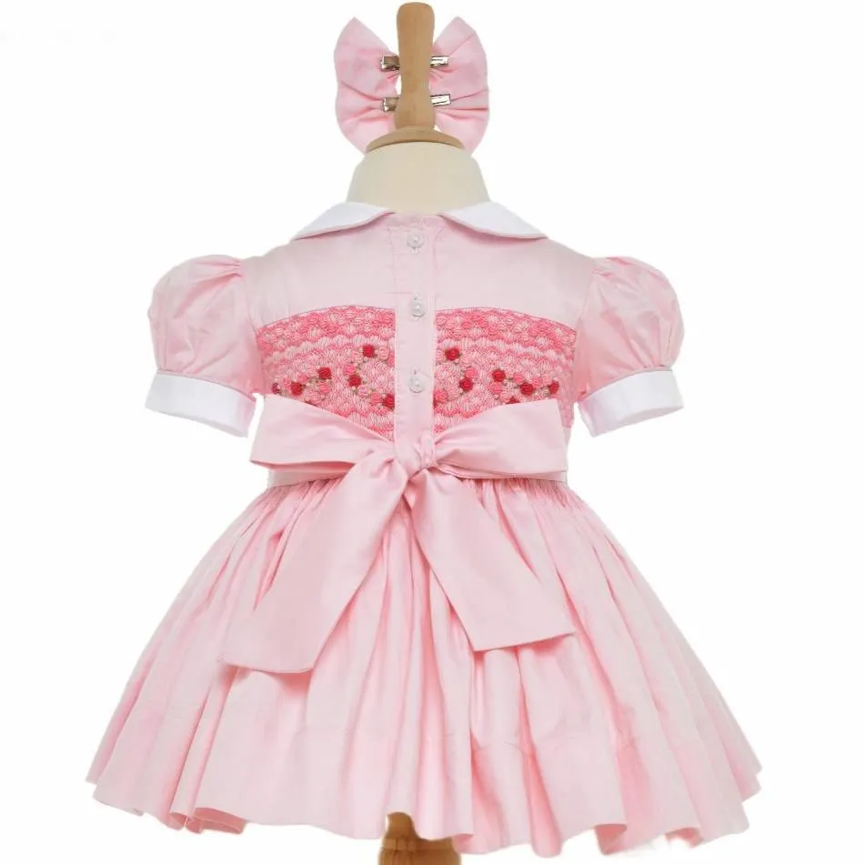 Ocean Baby Pink Heart Sateen Dress (NB-8Yrs)