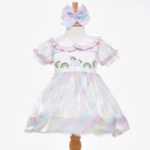 Ocean Baby Unicorn Smocked Petticoat Layered Dress - (12M-6Yrs)