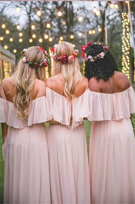 Off the Shoulder Mismatched Bridesmaid Dresses Blue Fitted Bridesmaid Dress, Bridesmaid Dresses, TYP0321