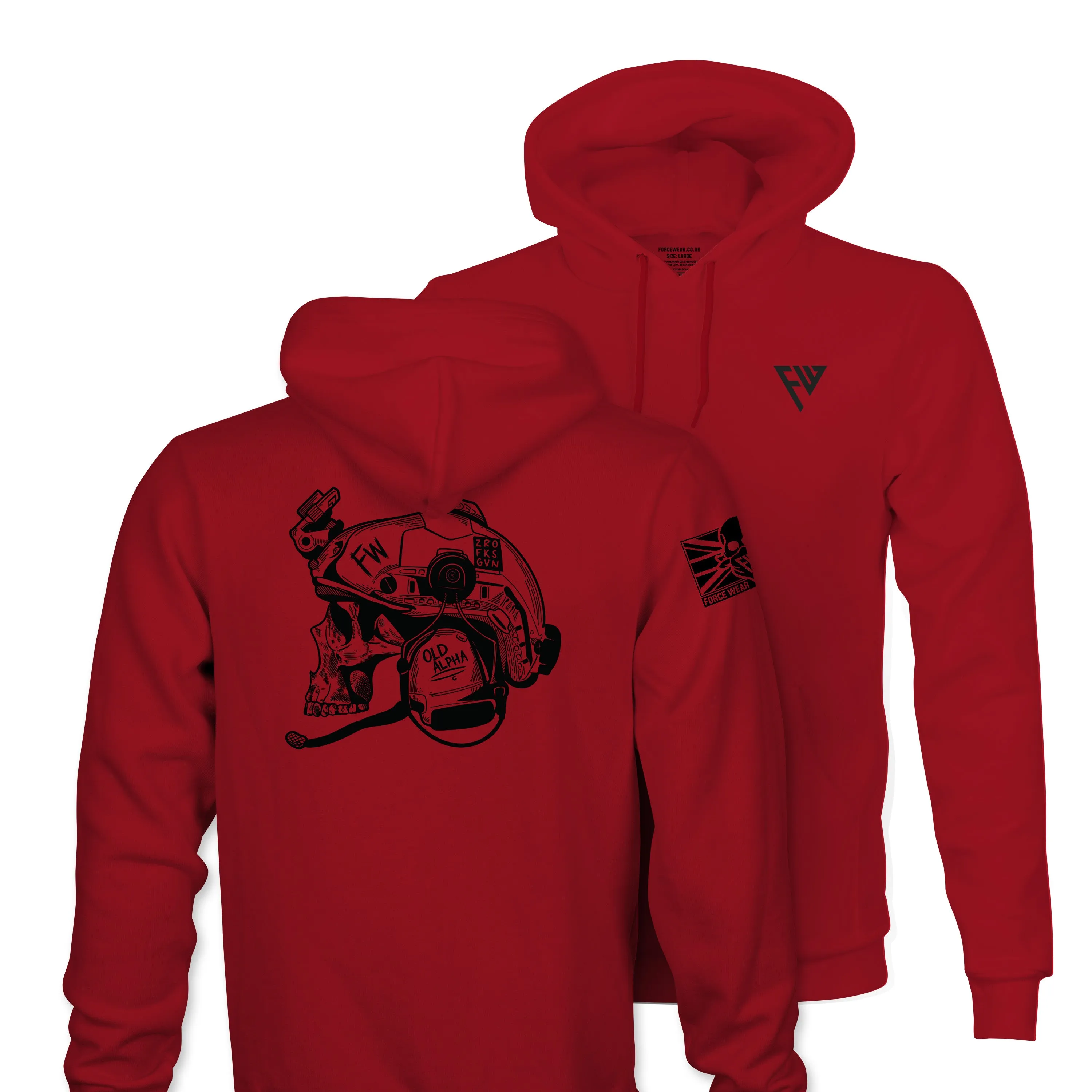 OLD ALPHA TAG & BACK HOODIE