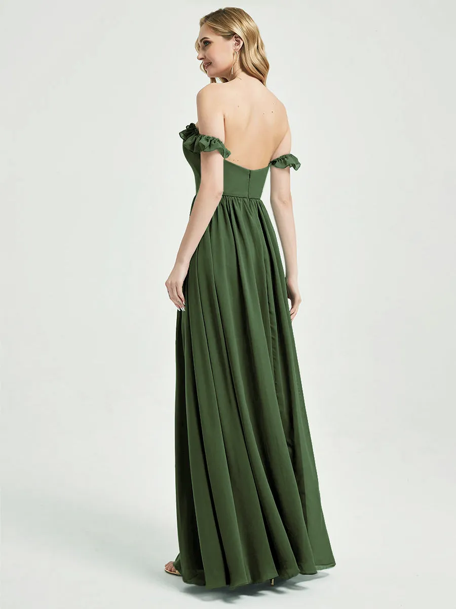 Olive 3 In 1 Detachable Straps Convertible Chiffon Bridesmaid Dress
