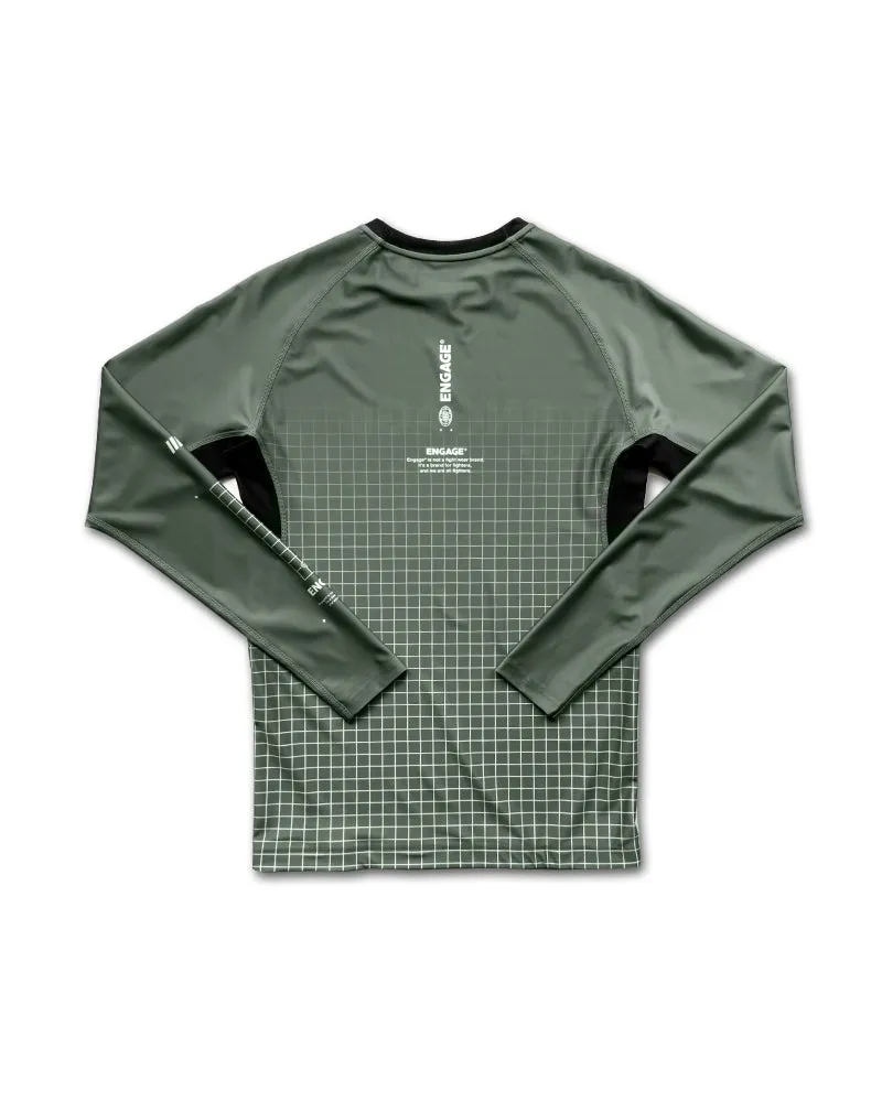 Olive Graph Long Sleeve Rash Guard