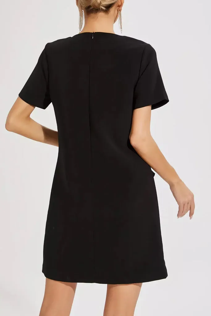 Ondine Black Floral Mini Dress