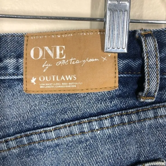One Teaspoon for Free People Outlaws High Rise Denim Jean Shorts Distressed