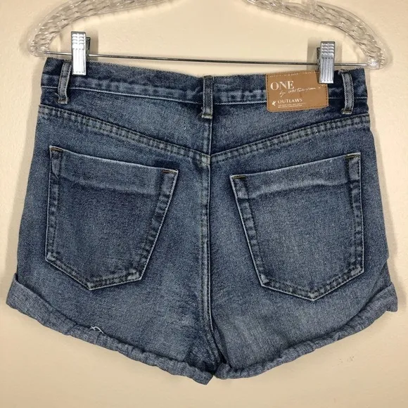 One Teaspoon for Free People Outlaws High Rise Denim Jean Shorts Distressed